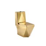Luxury Vintage Ceramic Conjoined Toilet Two Piece Golden Bowl Color Bathroom