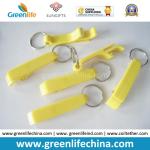 Customized Logo Imprinted Plastic Solid Blue Bottle Opener Key Chain