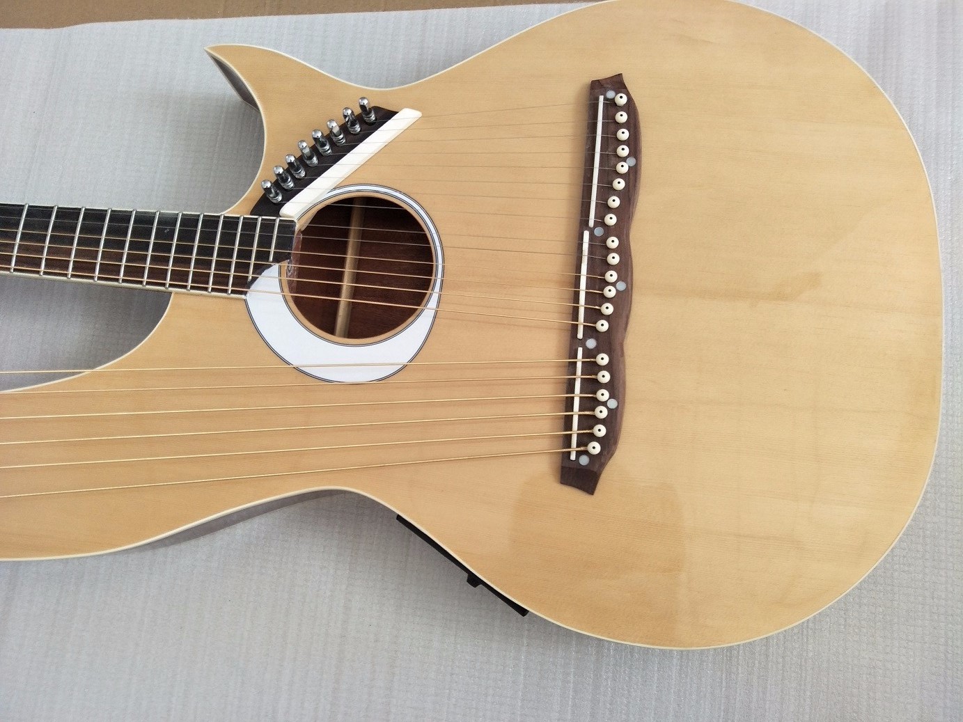 20 Strings Double Neck Acoustic Harp Guitar with EQ