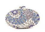 Shell Shaped Crystal Evening Clutch Bags Silver Colored For Women Wedding