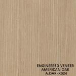 OEM Engineered Wood Veneer American White Oak X024 Dark Yellow For Cabinet