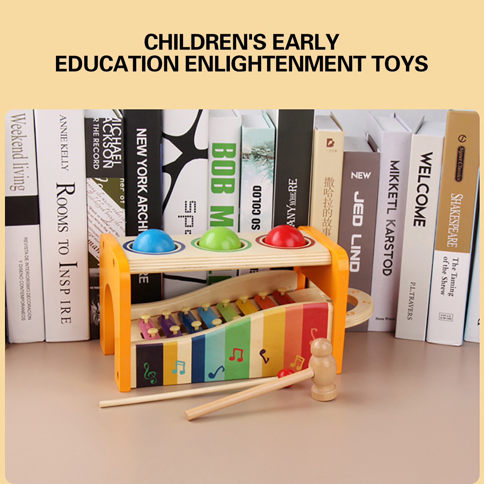 8 Notes Piano Kids Wooden Xylophone Instruments Educational Toys