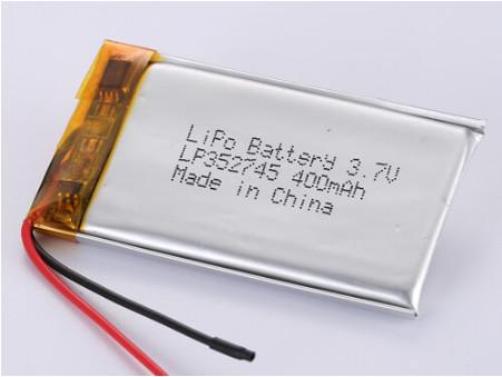 UN38.3 Certified LP352745 3.7V 400MAH Lithium Polymer Battery for Quick 2 Hours