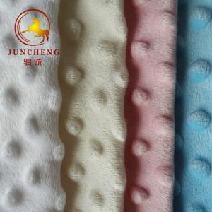 Quality 100% polyester soft skin friendly embossed minky dot velvet fabric wholesale