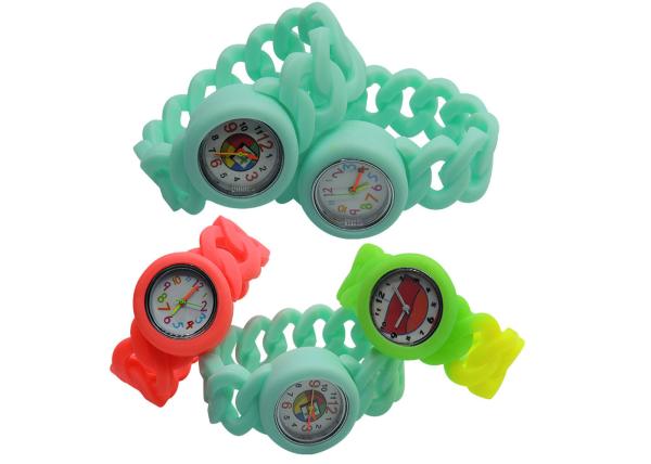 Silicone Braided Bracelet Children's Electronic Silicone Watch LED Touch Cartoon