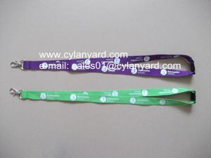Quality Dyed polyester neck strap with screen printed logo, wholesale