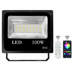 China Ip66 Waterproof 100 Watt RGB LED Flood Light App Control Outdoor Led Security Lights on sale