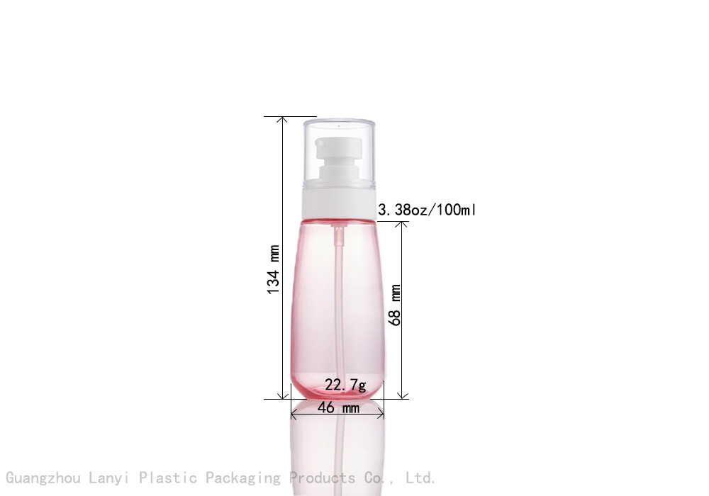 Transparent Pink 3.38oz 100ml Face Mist Spray Bottle