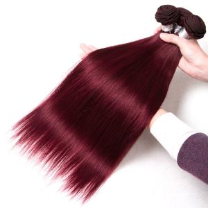 Quality Healthy 99J Color Peruvian Straight Hair Bundles 30 Inch No Chemical wholesale