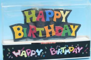 Quality Happy Birthday Painted Shaped Birthday Candle With Black Backgrand SGS &amp; ISO9001 wholesale