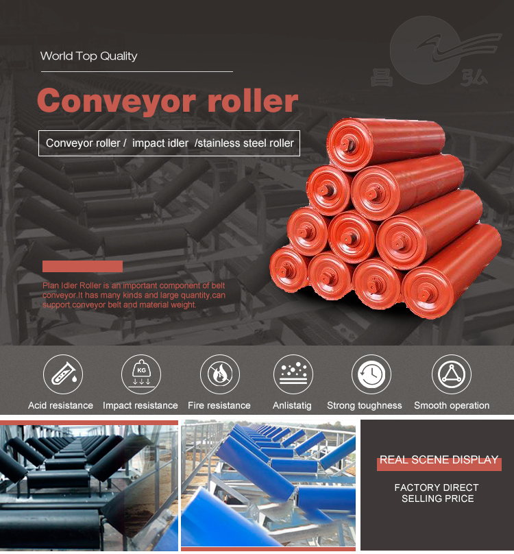 1400mm acid and alkali resistant belt conveyor idler triple series idler high life idler