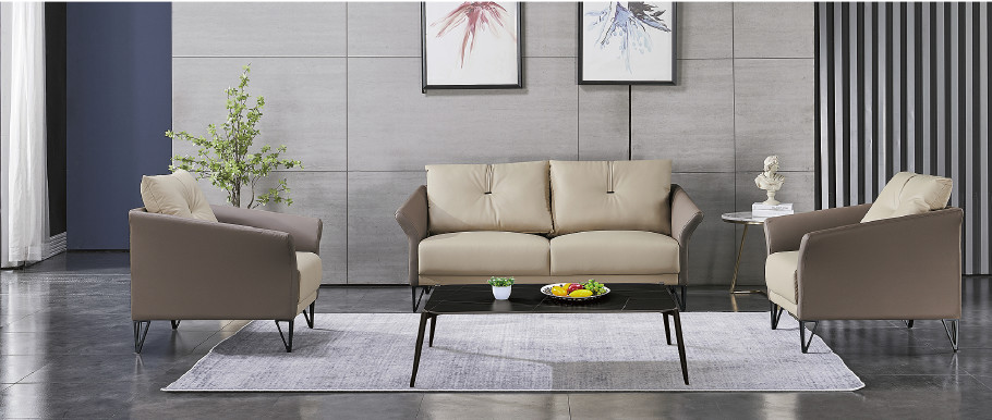 High Quality Simple Design Three Reception Seat Modern Furniture Contemporary Ceo Leather Luxury Modern Executive Office Sofa