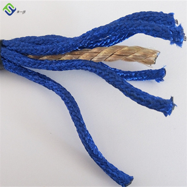 Steel Wire Structure Polyester Braided Combination Rope 16mm 6x7