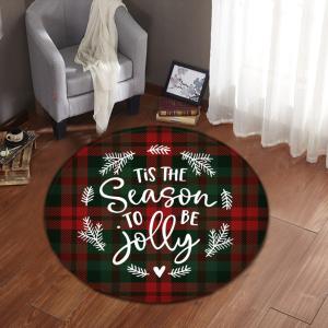 Quality 80cm red Round Santa Claus Elk Christmas Festive Floor Mat Anti SlipCircular office mat wholesale