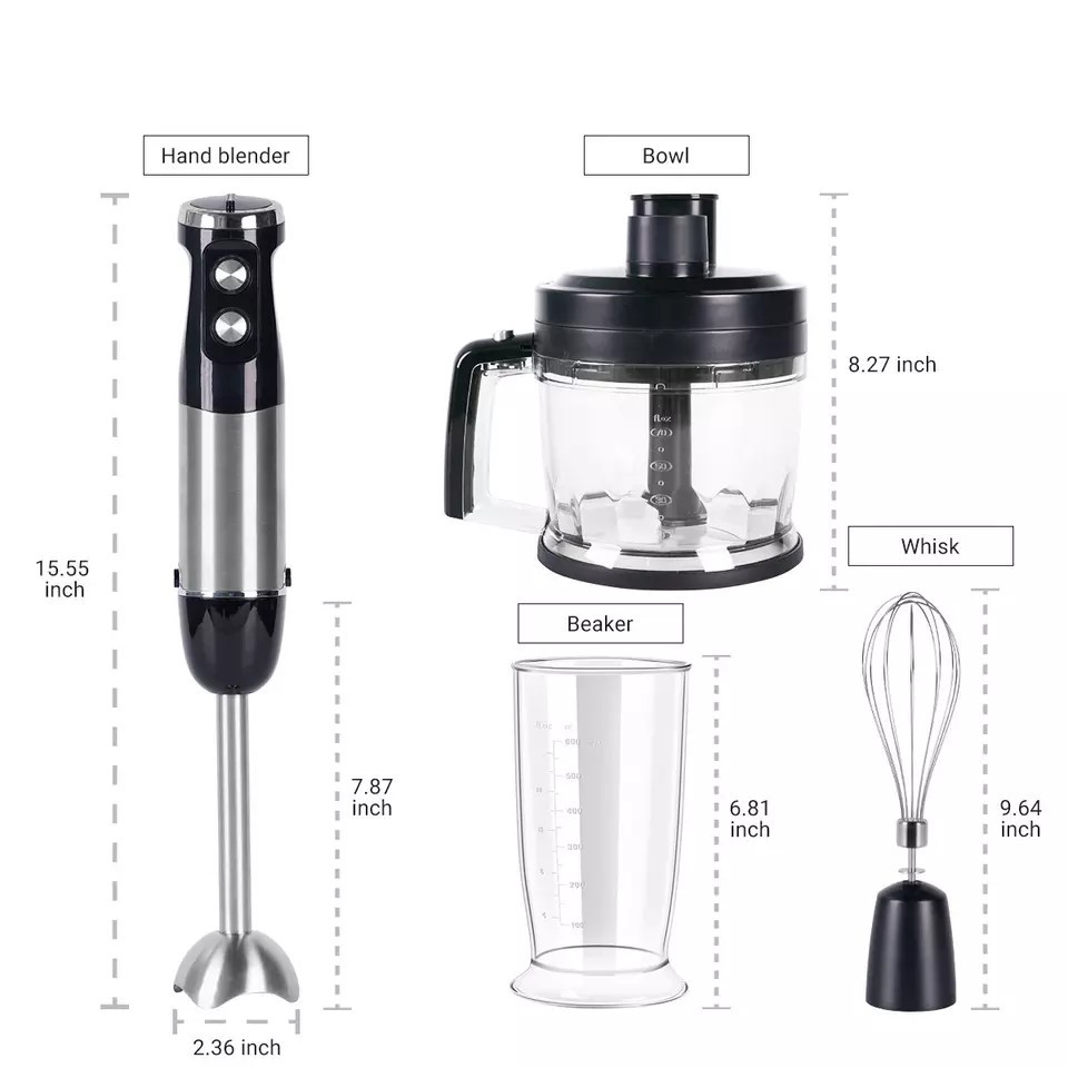 Household Stick Hand Blender 600w 800w With Big Food Processor BPA Free