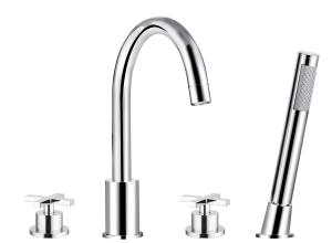 Quality Double Handles Brass Material Chrome Bath Shower Mixer T8059B wholesale
