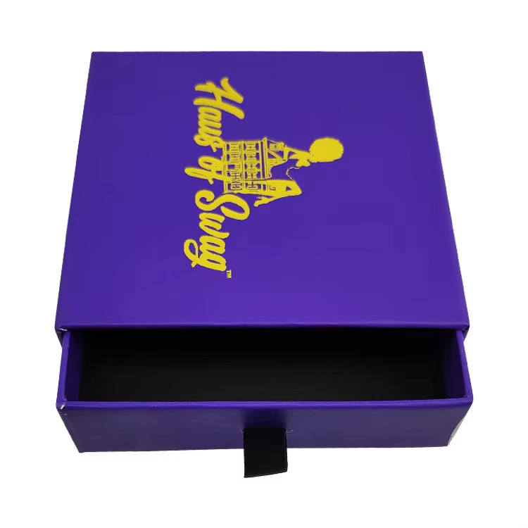 Custom Shape 8x8 Small Slide Drawer Gift Box Art Paper Jewelry Sliding Box With Handle 2mm Thickness