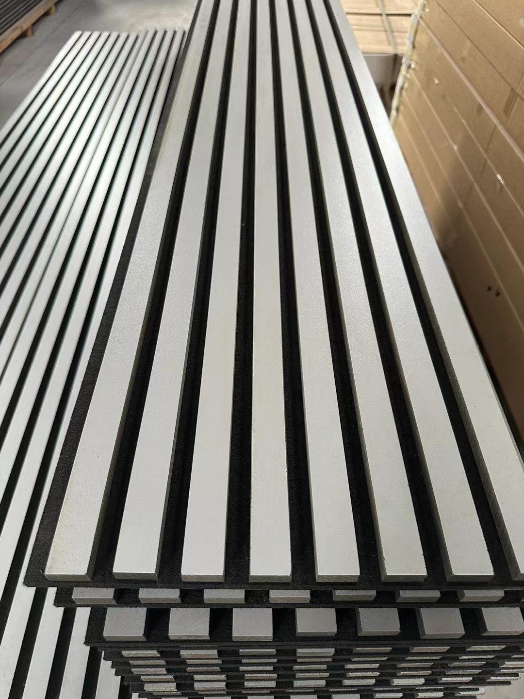 Acoustic Wood Panel Wall PVC Veneer MDF PET Soundproof Slatted Laminated for Living Room Hall and Studio
