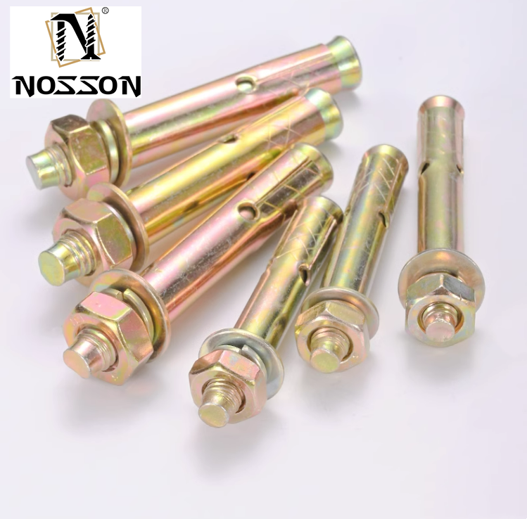 Brown Steel M6 M8 M10 Expansion Anchor Bolt Fix Bolt Shield Anchor With Hex Bolt For Heavy Duty Applications Grey Finish