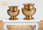 Wedding Gold Leafed Fiberglass Centerpiece Table Vases Pot Shape Durable