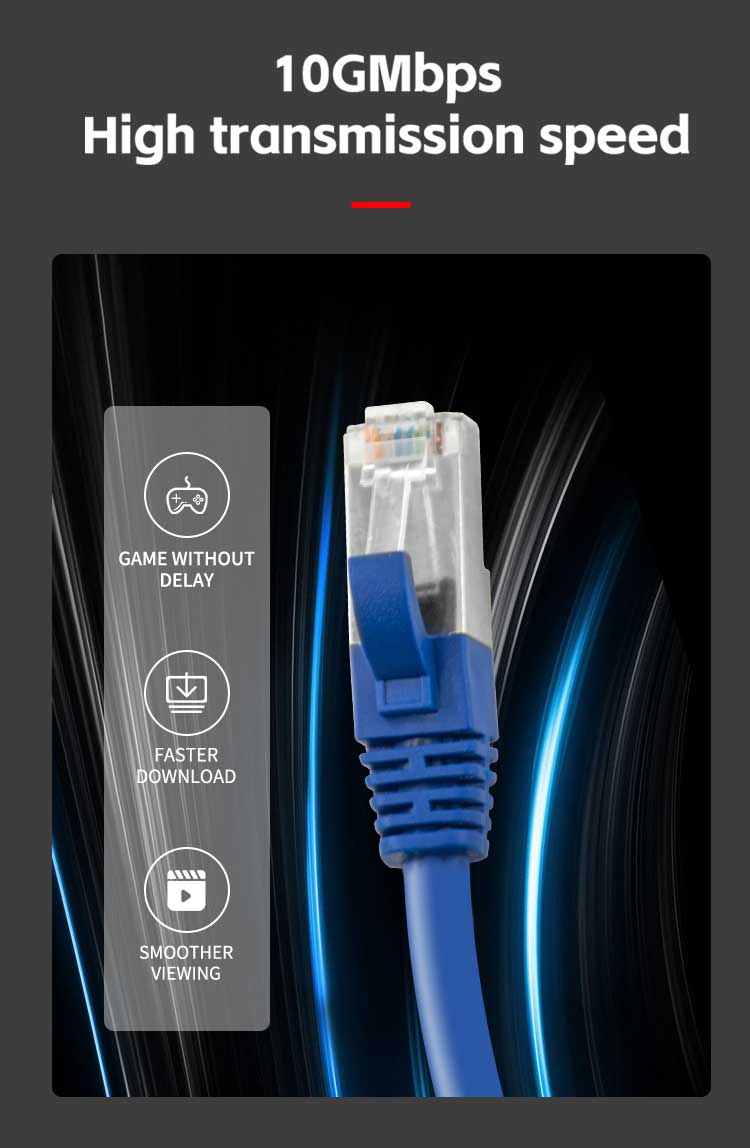 1000mhz CAT7 Patch Cord Ftp Sftp Network Cable Rj45 With 8 Conductors