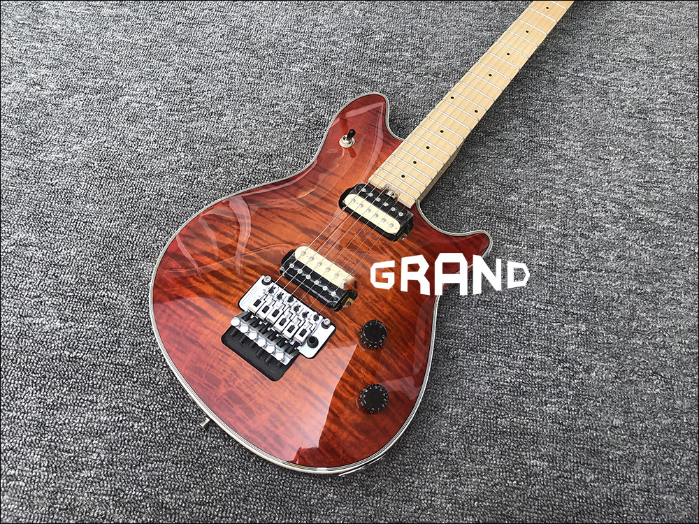 Factory Custom Mahogany Body With Quilted Maple Top Red Paint Floyd Electric Guitar Free shipping