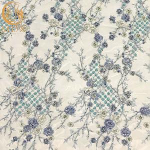 Quality OEM 3D Handmade Beaded Embroidery Lace Fabric Multicolor wholesale