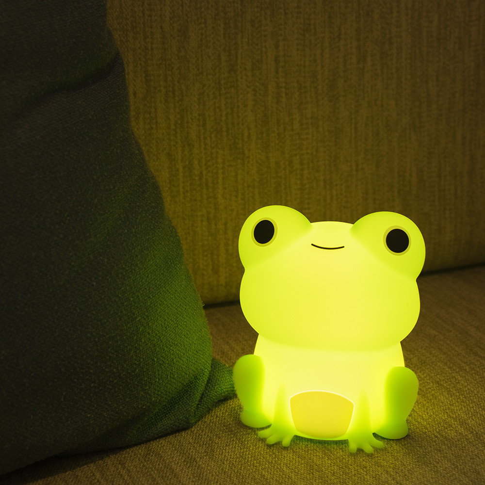 Cute Frog Night Night For Kids Color Changeable Silicone Sleeping Night Lamp For Nursery Dimmable Timer Rechargeable