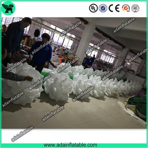 Quality Hot Sale 10m Wedding Event Decoration White Inflatable Rose Flower Chain With LED Light wholesale