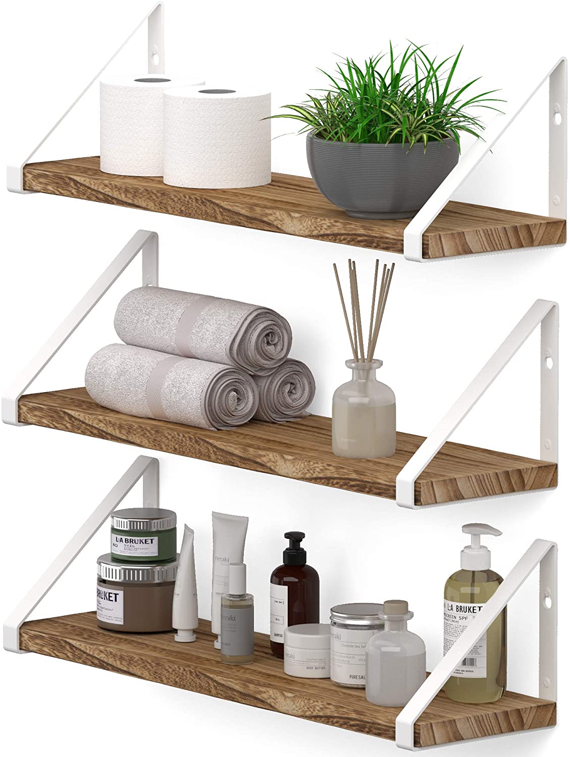 Metal Floating Shelf Brackets 7.64*6.61*2.72cm Single-side Structure DIY Decorative
