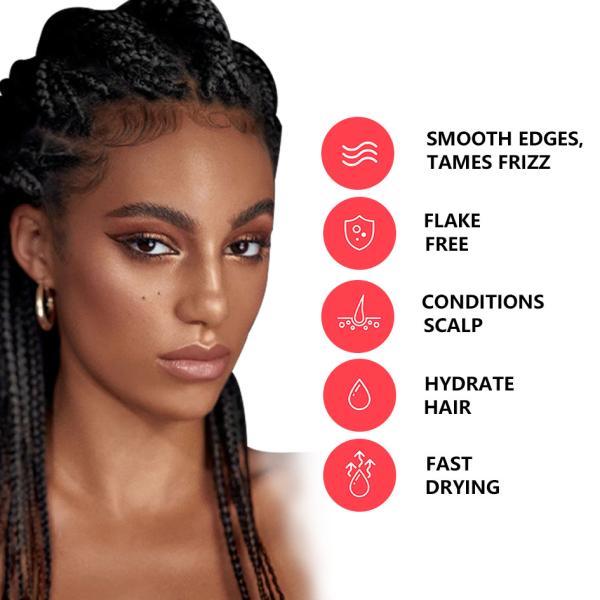 Braid Gel With Coconut Oil Locs Twist Waves Wig Edge Strong Hold High Shine No