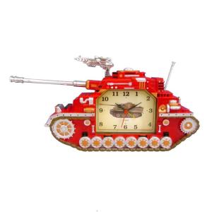 Quality red tank shape musical alarm clock wholesale