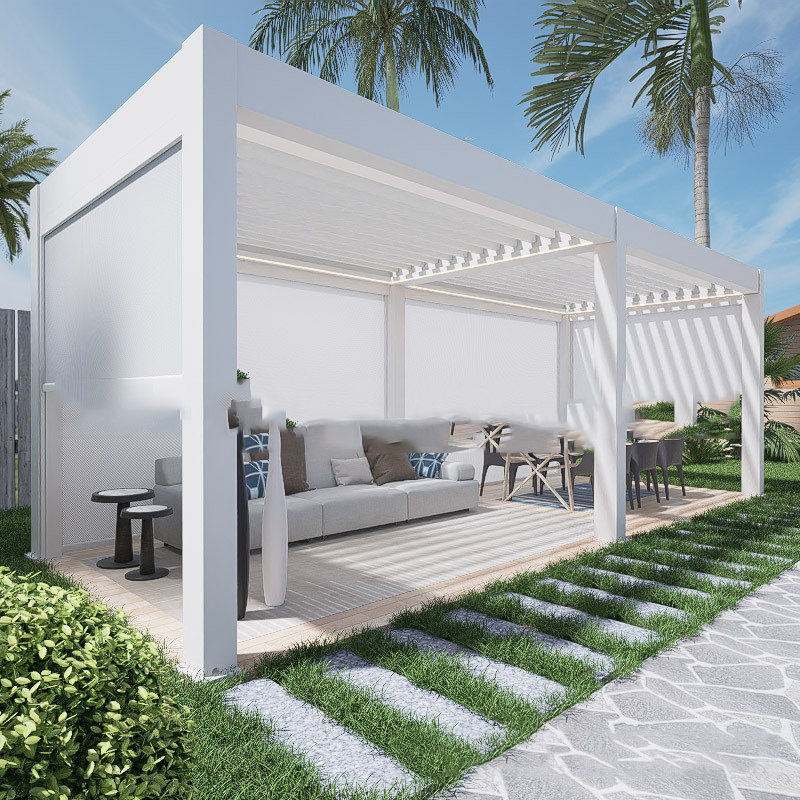 Outdoor pavilion Aluminum alloy new hand electric louver courtyard pavilion courtyard leisure pavilion