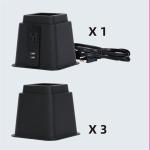 5V DC USB 12A 125V 3 Inch Black Adjustable Bed Lifts riser