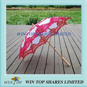 Quality China popular red and white craft parasol wholesale