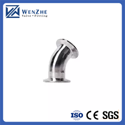 Round 45 Degree Welding Elbow Bend Pipe Fitting for Sanitary Stainless Steel 304 346L