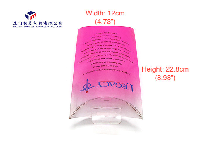 Plastic Pillow Boxes PET Box For Cosmetic Product Offset Printing Hang Strip On Top
