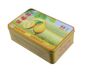 Quality Lemon Cake Tin Box ,CYMK Printed Metal Container Food Graded 0.23mm wholesale