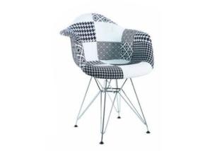 Quality Ergonomic Simple Modern 82cm Patchwork Fabric Armchair For Dining Room wholesale