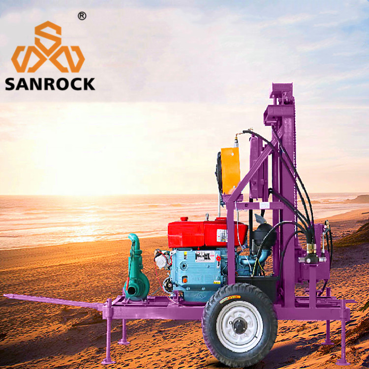 Portable Water Well Drilling Rig for Deep Water Drilling 75-300mm Drilling Diameter
