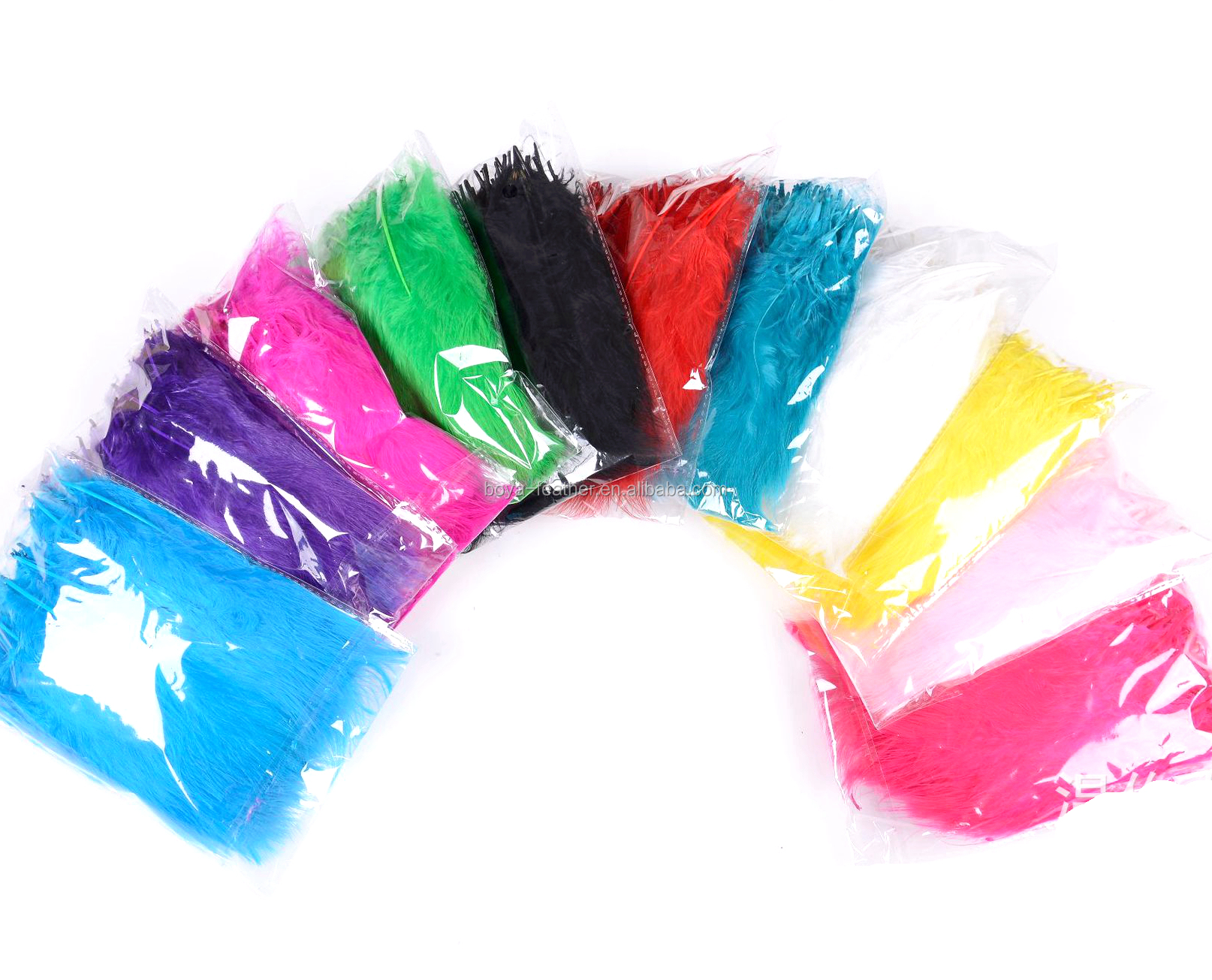 Decoration Colored Millinery Feather Loose Large Maraoub Feather OEM ODM