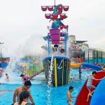 Fiberglass Water Water Sprinkler Playground With Children Slides