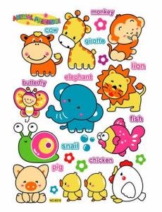 Quality Cute Animals Childrens Wall Glitter Stickers 8319 wholesale