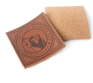 Quality Custom Jeans Embossed Leather Patch / Leather Clothing Labels wholesale