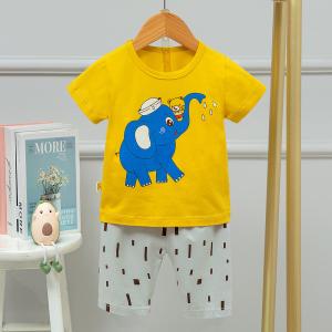 Quality Navy Elephant Children'S Short Pyjama Sets Soft Skin Friendly Underwear 140cm wholesale