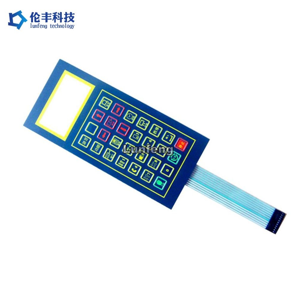 Custom PET Transparent LCD Waterproof Membrane Switch Embossed Keypad