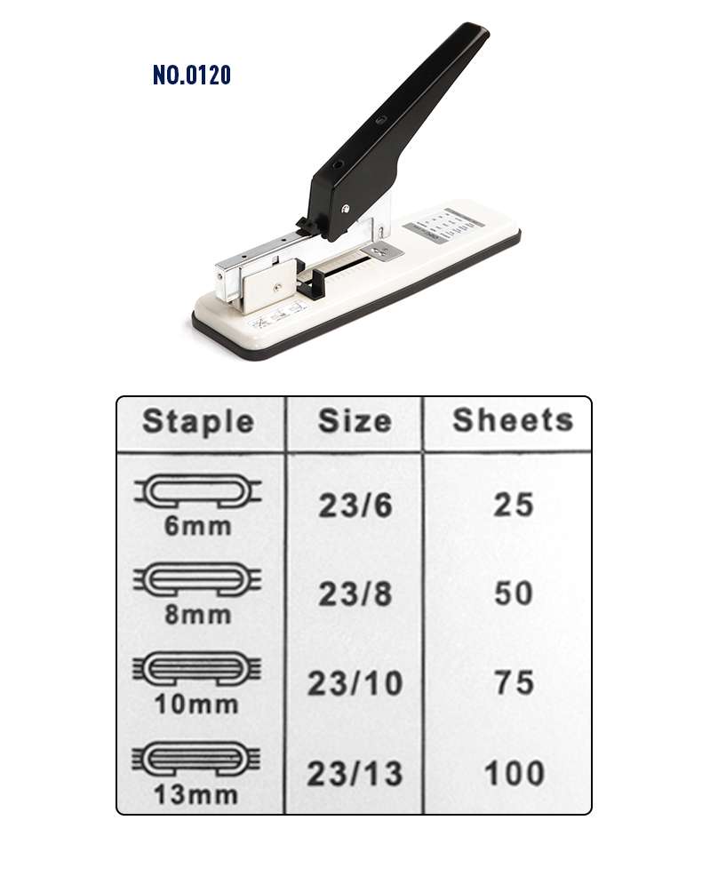 Metal Stapler For Office 24/6 And 26/6 Staple Size Heavy Duty Long Arm Design