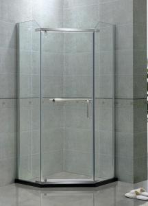 Quality Angle Shape Single Pivot Shower Doors Stainless Steel Swing 8 MM Clear Tempered Glass wholesale