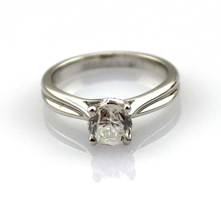 925 Sterling Silver Jewelry Engagement Ring with Clear Cubic Zirconia(R290)