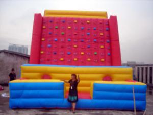 Quality Gaint Red Inflatable Rock Climbing Mountain , Inflatable Amusement Park wholesale